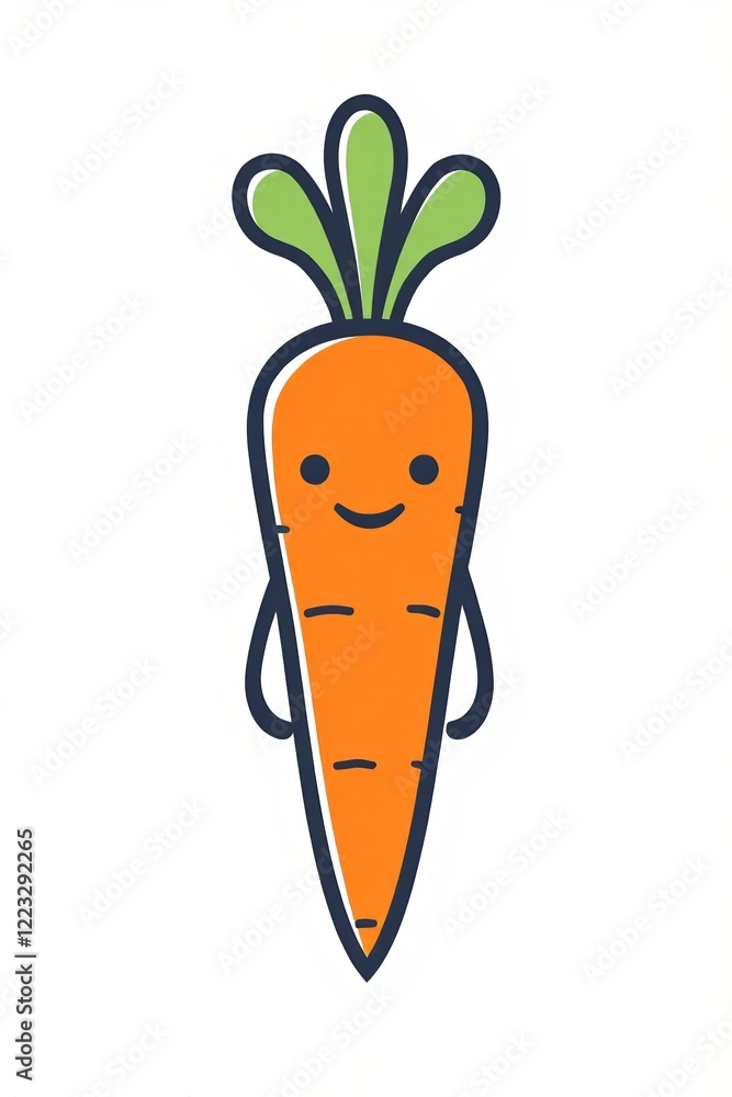 there is a carrot with a face and a green leaf on it there is a carrot with a face and a green leaf on it