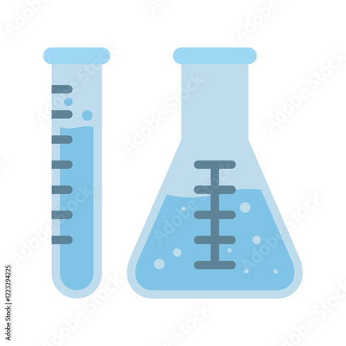flask and erlenmeyer icon vector flat