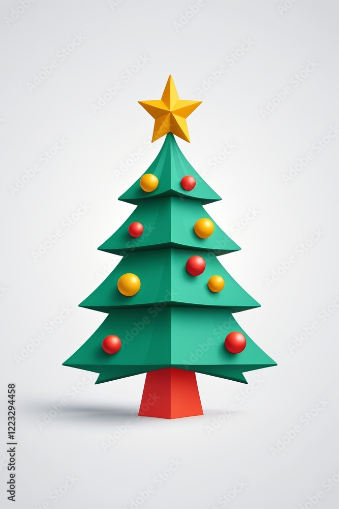 a close up of a christmas tree with balls and a star on top a close up of a christmas tree with balls and a star on top