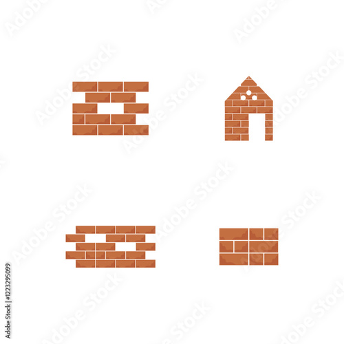 Brick wall icon vector