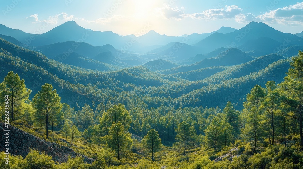 Serene Mountain Landscape at Sunset Serene Mountain Landscape at Sunset