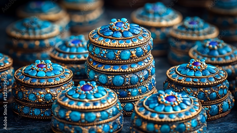 Intricate mandala patterns in metallic gold on a dark matte background. Intricate mandala patterns in metallic gold on a dark matte background.