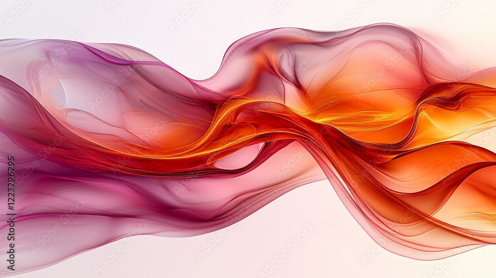 Abstract orange and purple waves, flowing design, white background, website banner Abstract orange and purple waves, flowing design, white background, website banner