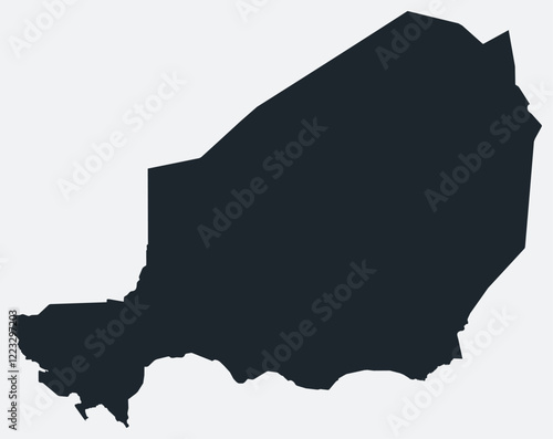 Niger map. Just a simple border map. Shape of the country. Flat blank Niger outline. Vector boundary illustration.