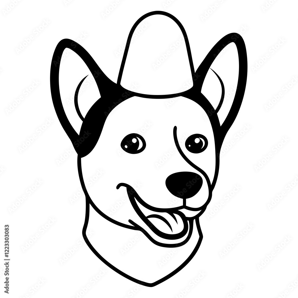 Funny basenji dog head vector art Funny basenji dog head vector art