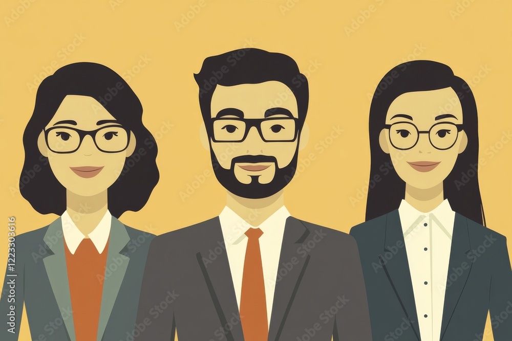 Teamwork of Three Successful Business Professionals Teamwork of Three Successful Business Professionals