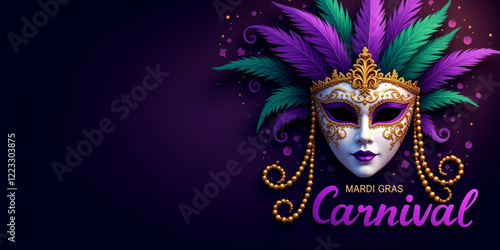 Wallpaper Mural Ornate Mardi Gras Carnival Mask Illustration, Festive Colors and Dramatic Lighting Torontodigital.ca