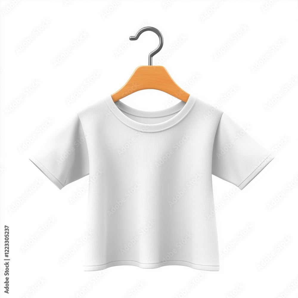 3D icon cartoon t-shirt on a hanger with a blank front, isolated on a white background 3D icon cartoon t-shirt on a hanger with a blank front, isolated on a white background
