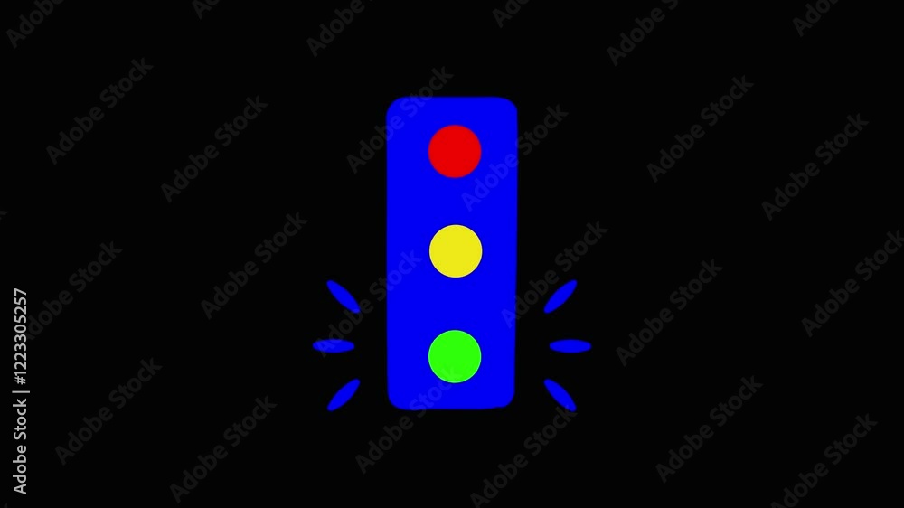 New traffic lights with changing color animation. New traffic lights with changing color animation.