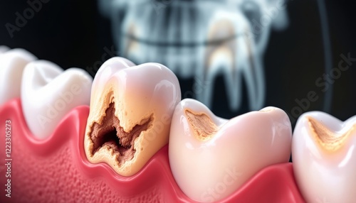 Severe Dental Erosion: A 3D Model of Tooth Decay photo