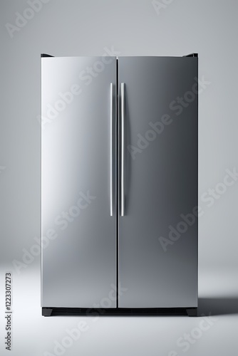 arafed refrigerator with two doors and a handle on the door photo