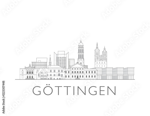 Göttingen skyline cityscape vector illustration