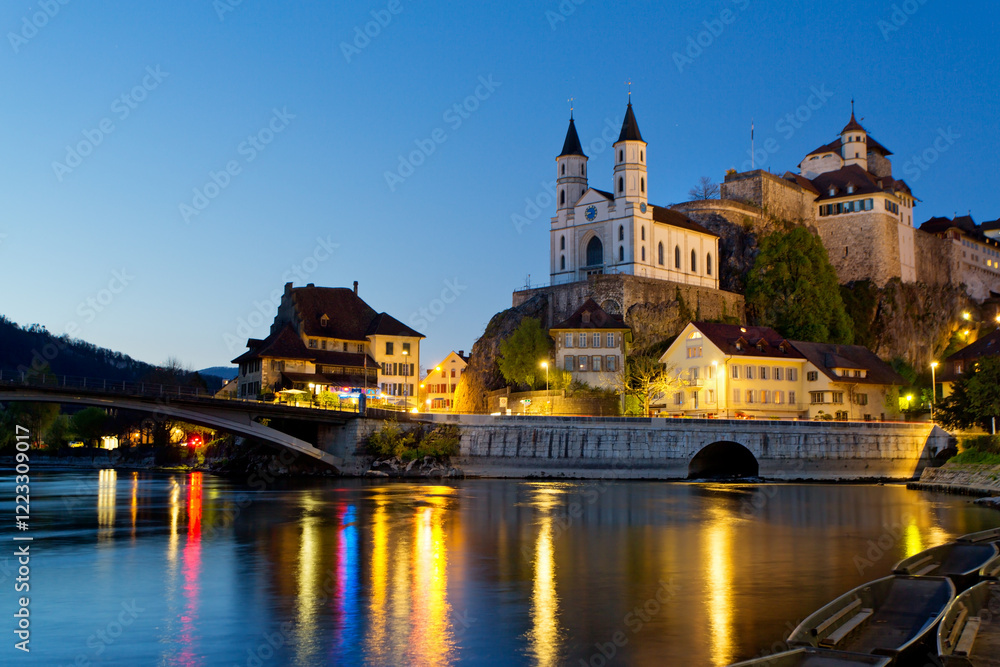 Panoramic view of Aarburg Castle near Zurich, Switzerland Panoramic view of Aarburg Castle near Zurich, Switzerland