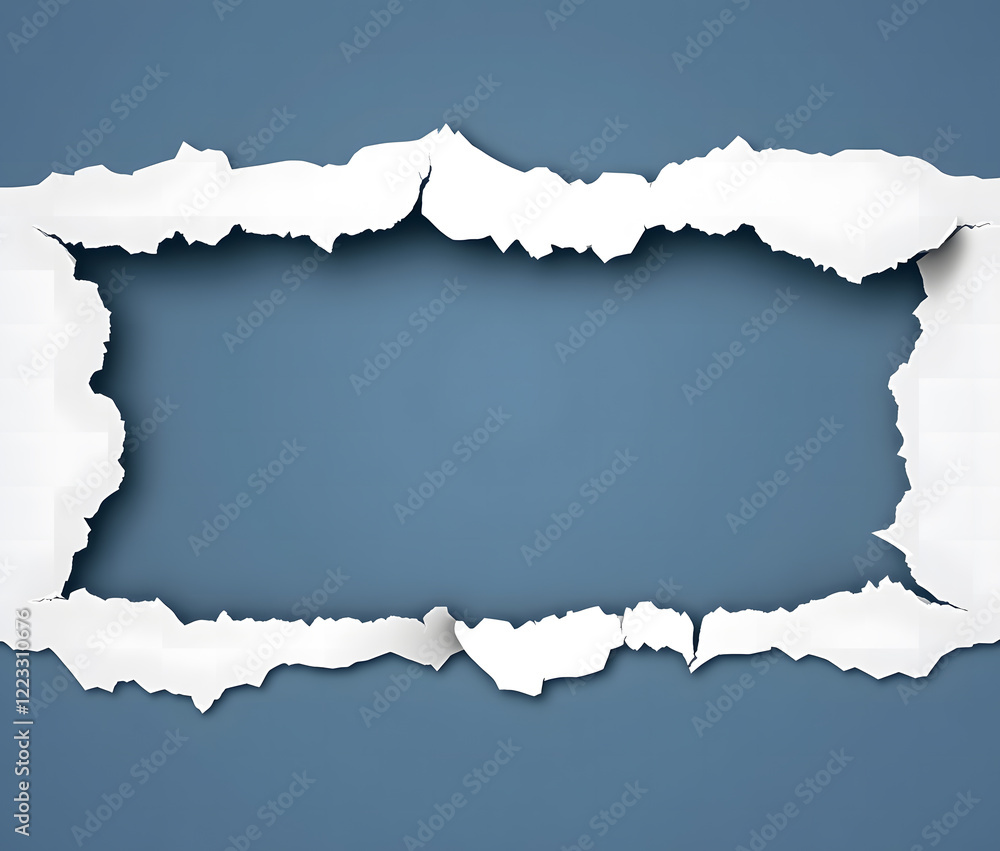 Torn Paper Design with Blue Background Torn Paper Design with Blue Background