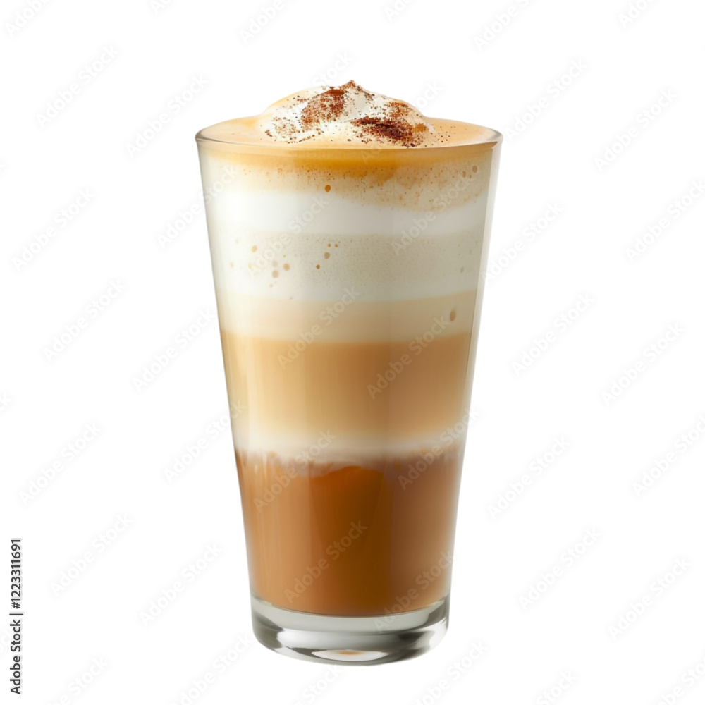 Delicious Latte Coffee Isolated on Transparent Background Delicious Latte Coffee Isolated on Transparent Background