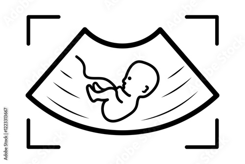 Ultrasound pregnancy icon symbol illustration