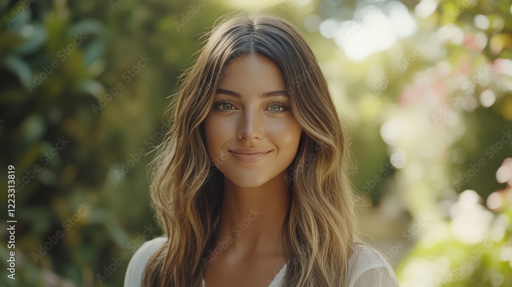 Natural Ombre Hair Transition in Sunlit Garden Natural Ombre Hair Transition in Sunlit Garden