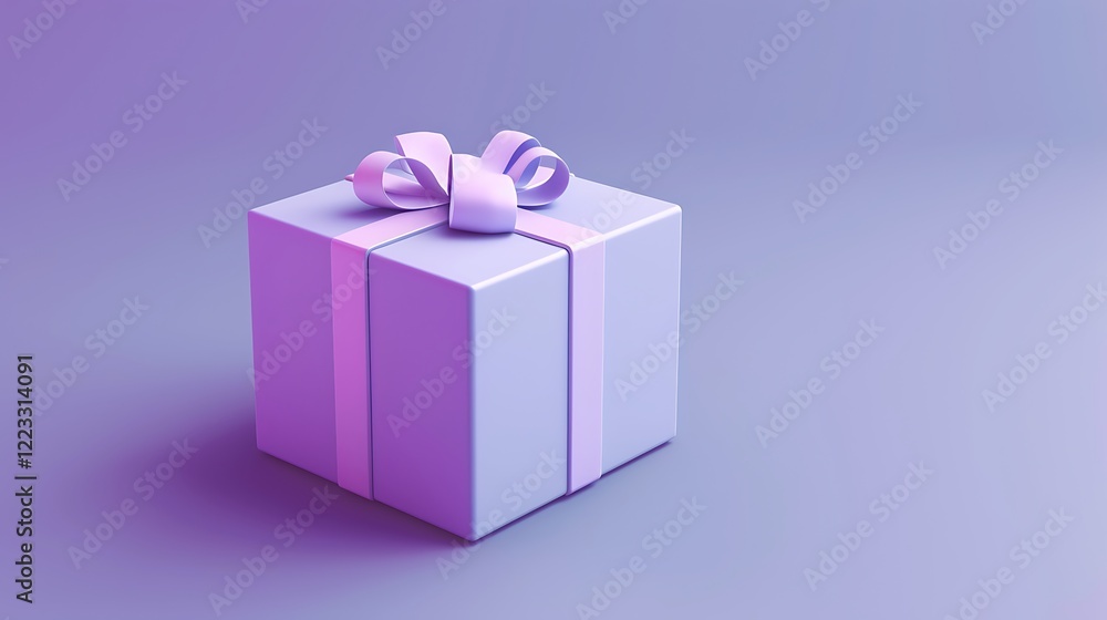 Minimalistic icon of a gift box, sleek lines, elegant in light violet. Minimalistic icon of a gift box, sleek lines, elegant in light violet.