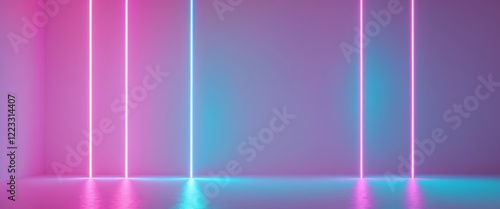 Wallpaper Mural Vibrant neon lights banner template with glowing colors and bright backgrounds for creative designs Torontodigital.ca