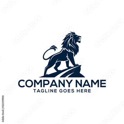 lion logo silhouette vector line art logo design