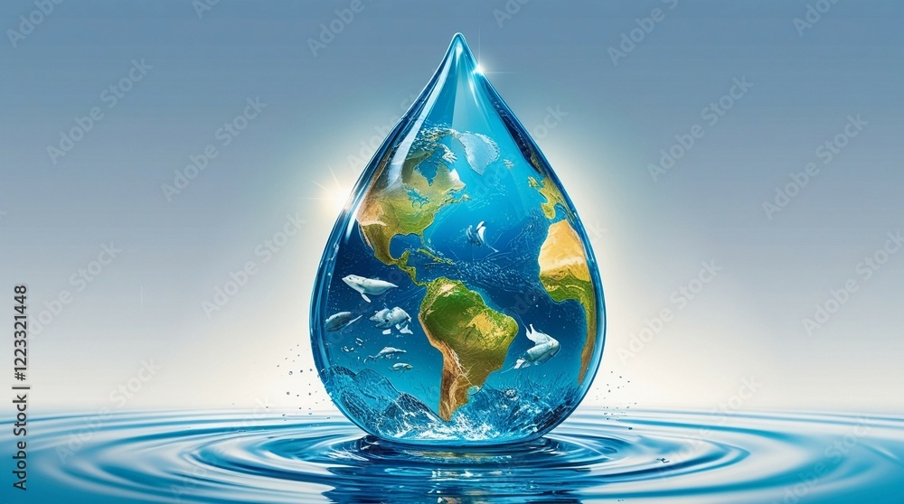 Obraz premium Water and Nature Conservation: Earth in Precious Drops