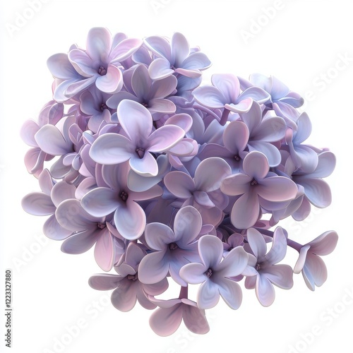 Wallpaper Mural 3D icon cartoon of a bunch of lilacs with soft purple hues, isolated on a white background  Torontodigital.ca