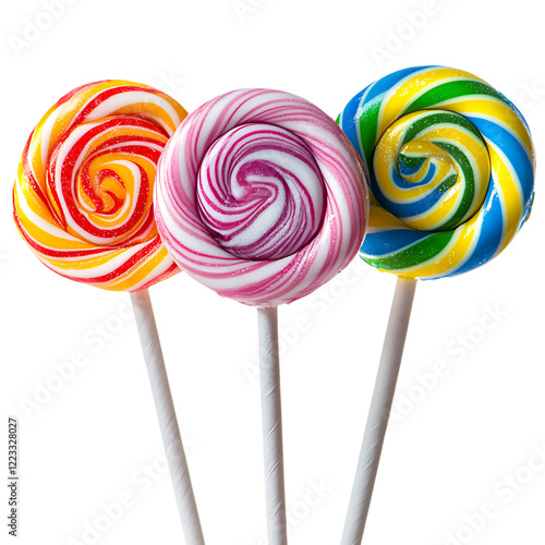 Wallpaper Mural PNG Sweet Delight Trio of Colorful Lollipops Against Transparent Background Torontodigital.ca