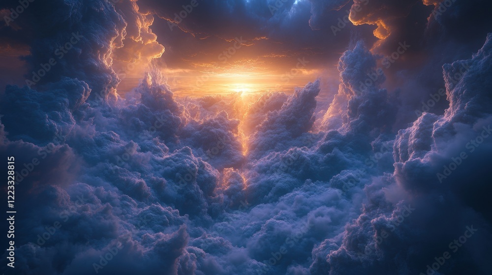 Fototapeta premium Heavenly Sunset Above the Clouds