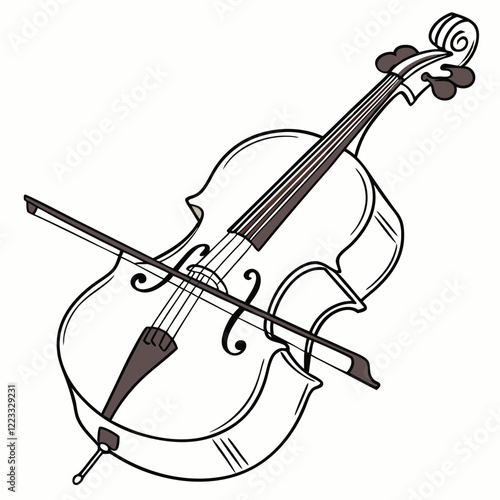 cello image on a white background 