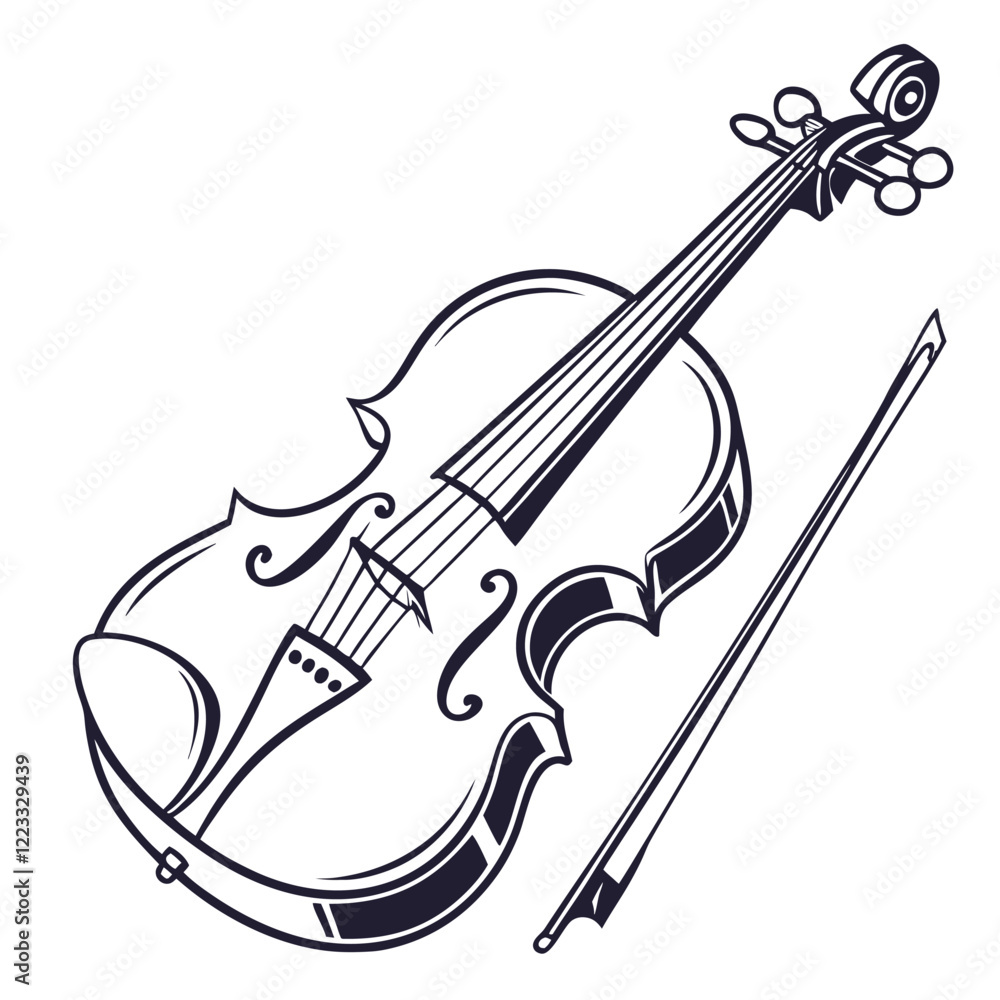 Obraz premium cello image on a white background