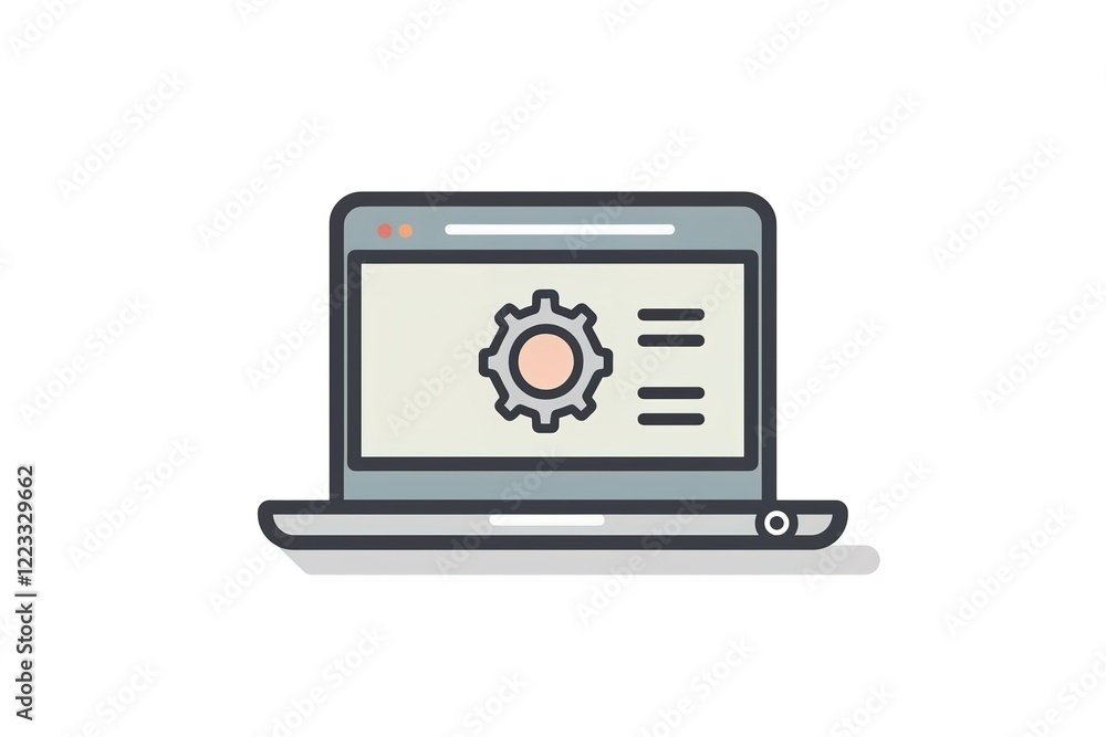 Laptop displaying settings and configuration options Laptop displaying settings and configuration options