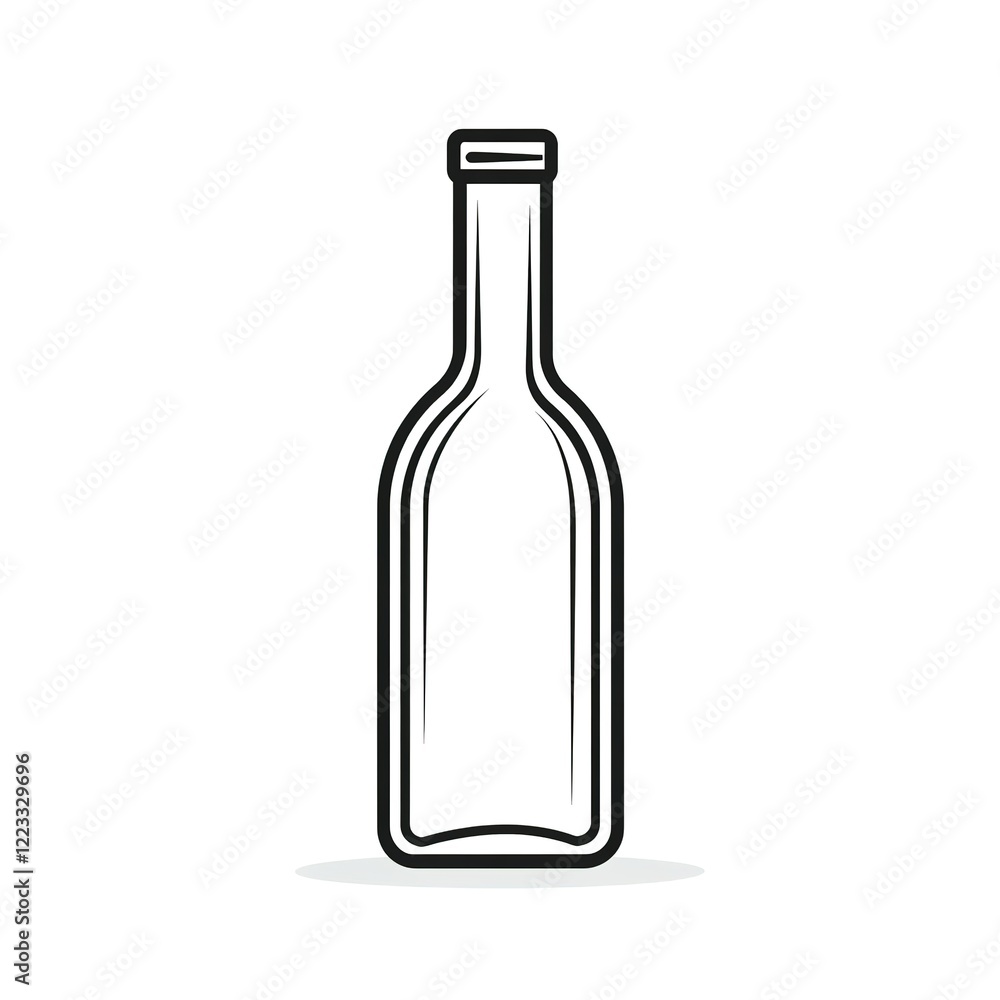 Empty glass bottle illustration, simple design. Empty glass bottle illustration, simple design.