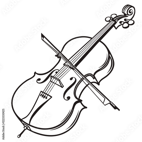 cello image on a white background 