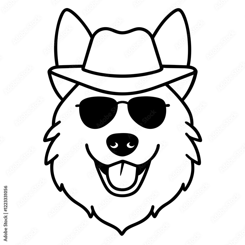 Funny belgian sheepdog dog head vector art Funny belgian sheepdog dog head vector art