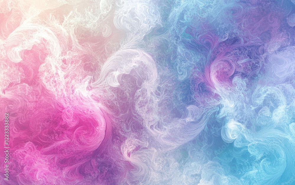 Obraz premium A dreamy abstract background with soft pastel swirls of pink, lavender, and aqua, blending seamlessly into a smooth gradient