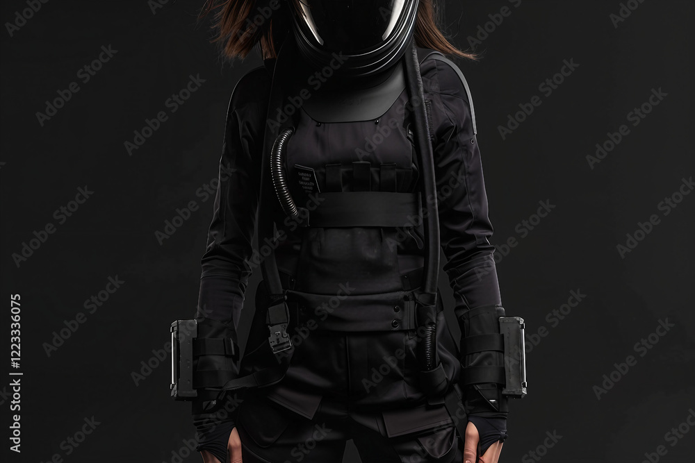 Cosmonaut in a protective suit made generative AI technology