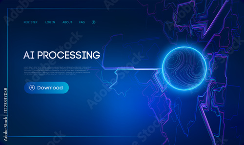 Ai automation and process optimization. Business Ai data mining concept. Machine learning and data analysis technology background.
