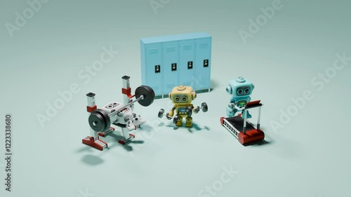 Robot working out on the Gym 3D loop