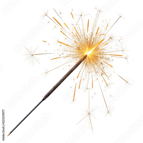 Burning Sparklers, Festive Celebration Image, Isolated on Transparent Background, Firework PNG, Sparklers, Celebration, Fireworks