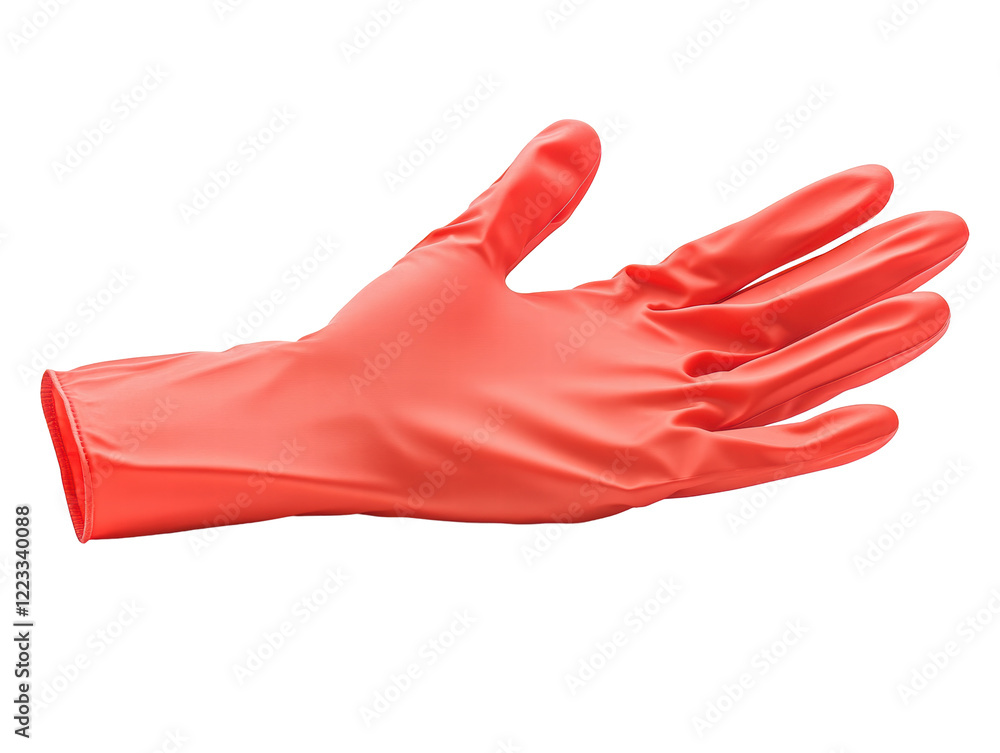 Isolated Red Glove Lying Flat Isolated Red Glove Lying Flat