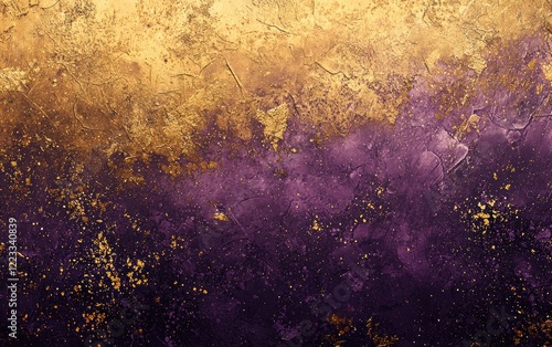 An abstract gradient background blending deep purple and gold hues, with a subtle shimmer effect for an elegant and luxurious feel photo