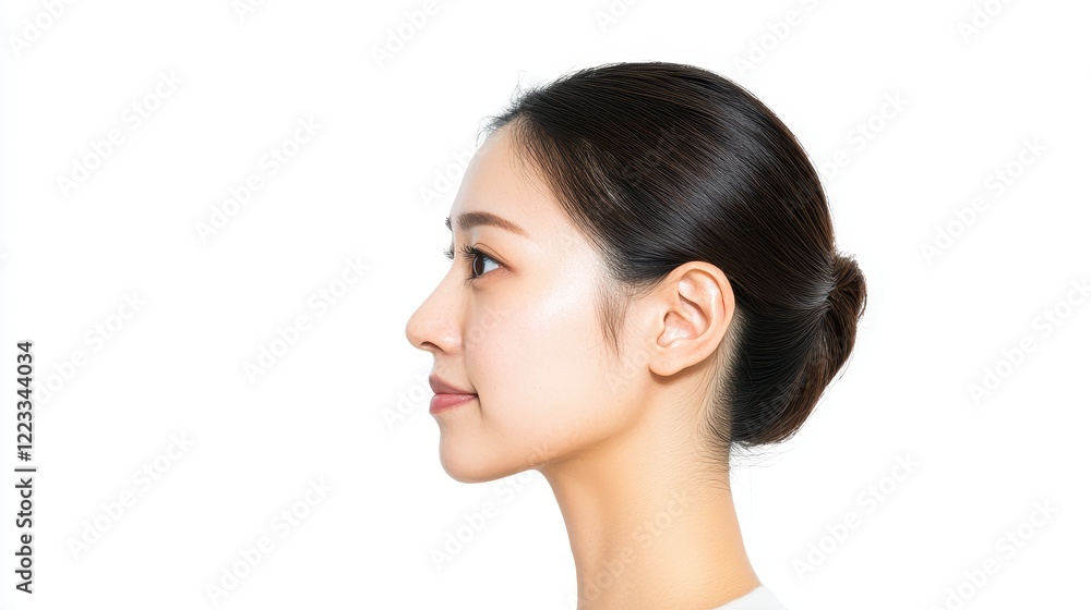 Profile of a Beautiful Woman with Smooth Skin and Elegant Hair Profile of a Beautiful Woman with Smooth Skin and Elegant Hair