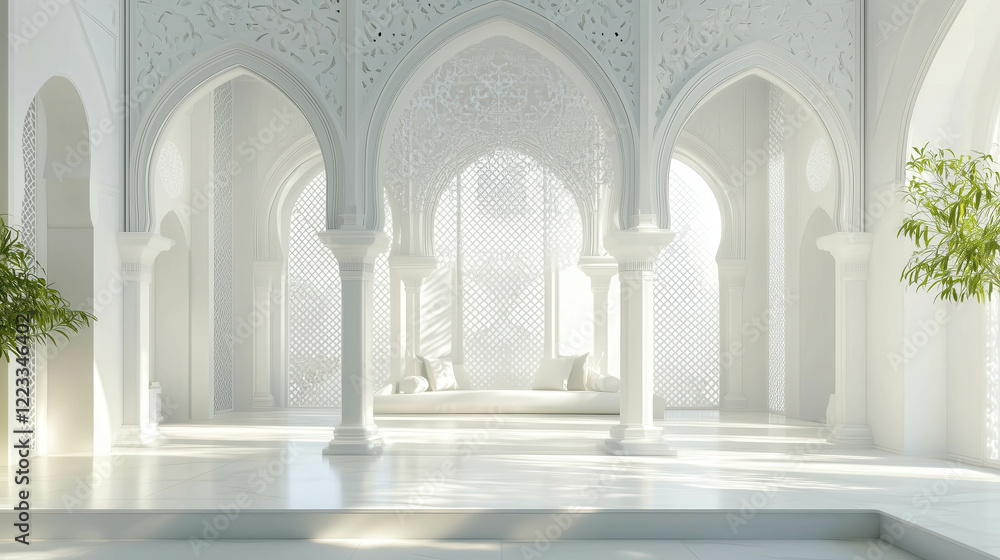 Majestic arches and intricate islamic architecture design
Majestic arches and intricate islamic architecture design