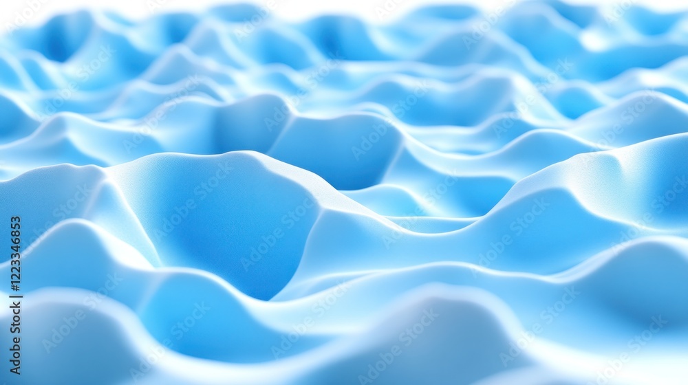 Obraz premium A textured surface features gentle waves in various shades of blue, reflecting light beautifully