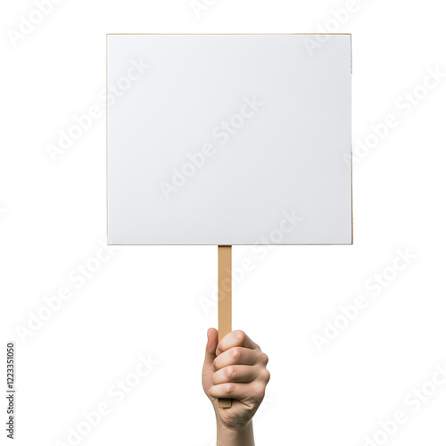 hand holding a sign