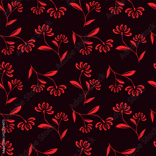 Colorful garden flowers on white background. Seamless vector pattern. Vintage print with inflorescences. Retro textile collection