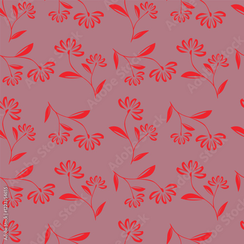 Colorful garden flowers on white background. Seamless vector pattern. Vintage print with inflorescences. Retro textile collection