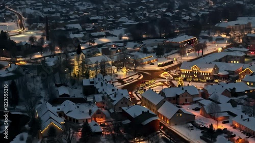 Stunning aerial shots of Saldus, a Latvian town covered in snow photo