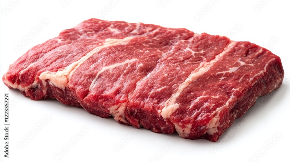 Fresh Raw Beef Slice Isolated on White Background for Cooking Fresh Raw Beef Slice Isolated on White Background for Cooking