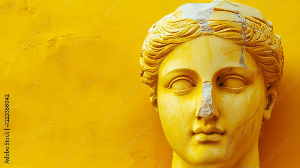 Obraz premium Yellow marble head sculpture